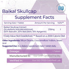 Nootropics Depot Baikal Skullcap Extract Tablets | 250mg | 120 Count | >15% Apigenin, >20% Baicalein, >50% Baicalin