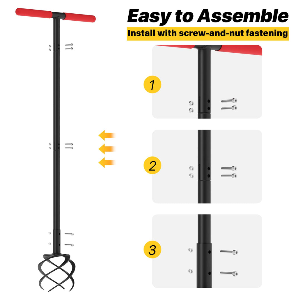 Hand Tiller Garden Tool, Twist Tiller for Gardening with Long Handle, 44.3-inch Garden Claw Hand Tool for Lawn Aerator, Hand Cultivator Tiller Tool for Garden Beds, Plant Box