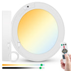 Bojim Wireless Waterproof Shower Light Rechargeable Motion Sensor Closet Ceiling Light, Magnetic Cordless Battery Powered Lights with Remote for Bathroom Stairs Shed