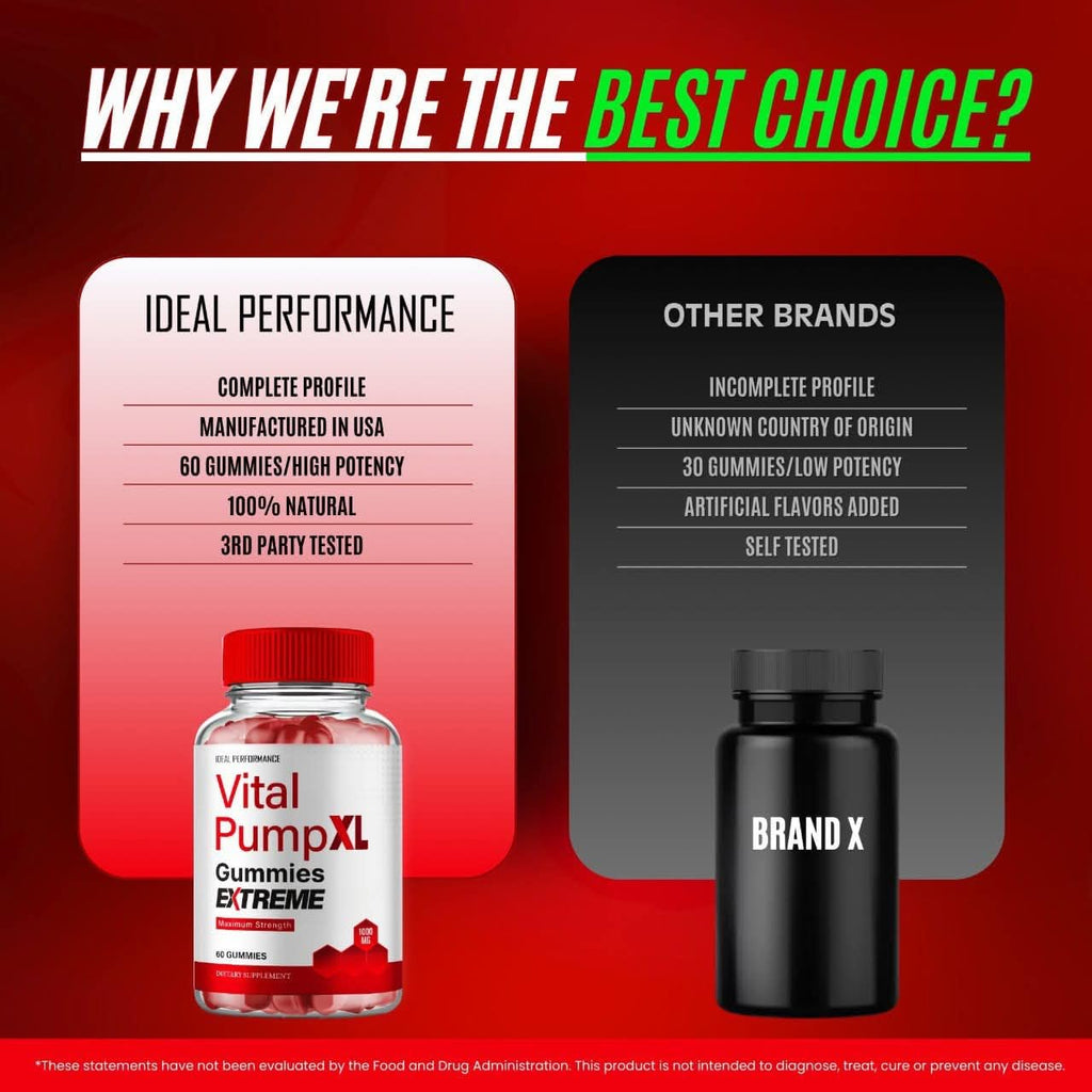 Vital PumpXL Gummies, Official Vital Pump XL Gummies for Men - Maximum Strength Performance, All Natural Support Overall Health & Wellness, VitalPumpXL Advanced Formula Gummy Reviews (2 Pack)