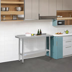Hally Stainless Steel Table for Prep & Work 14" x 48" with Backsplash NSF