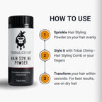 Tribal Chimp Hair Styling Powder for Men & Women – Hair Volumizer & Texture Powder for All Hair Types with Matte Finish – 24H Invisible Hold, Adds Volume & Texture, Non-Sticky and Smells Great – 10g