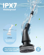 Leebein Electric Spin Scrubber, 2026 Upgraded Cordless Cleaning Brush Bathroom Scrubber, IPX7 Waterproof Electric Scrubber with 7 Brush Heads, Extendable Long Handle Power Scrubber for Bathtub Floor