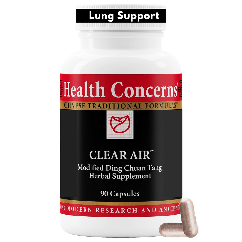 Health Concerns Clear Air - Cough & Phlegm Support Supplement - Marshmallow, Apricot, Bitter Orange, Garlic, Skullcap & More - Increases Oxygen Capacity & Reduces Mucus - 90 Capsules
