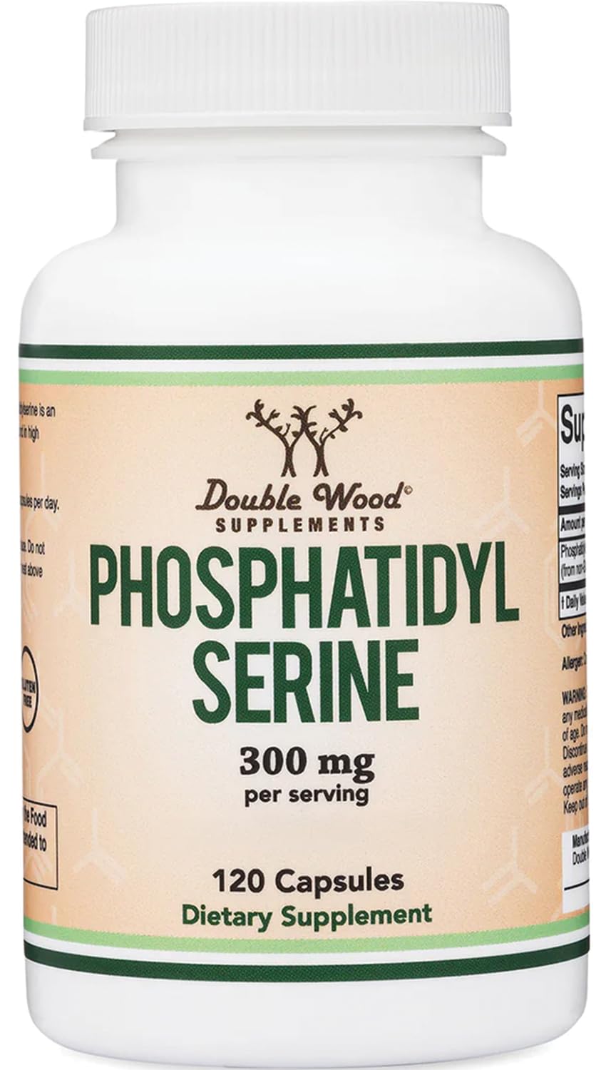 PhosphatidylSerine Supplement 300mg Per Serving, 120 Capsules (Phosphatidyl Serine Complex) by Double Wood