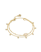 Kendra Scott Emilie Crystal Multi Strand Bracelet in Iridescent Drusy, 14k Gold Plated Brass, Fashion Jewelry for Women