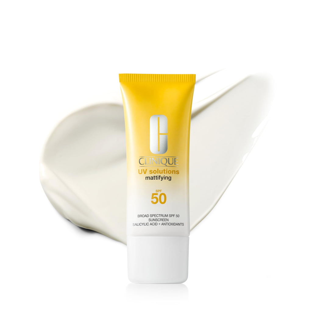 Clinique UV Solutions Mattifying Sunscreen Broad Spectrum SPF 50 With Salicylic Acid + Antioxidants | Control Excess Shine | No White Cast | Safe For Sensitive Skin, 1.3 Fl Oz