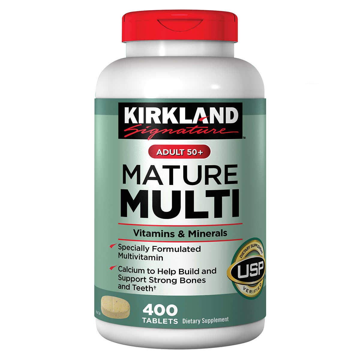 Kirkland Signature Adult 50+ Mature Multi Vitamins & Minerals, 400 Tablets (Pack of 3)