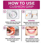 Cushion Grip Thermoplastic Denture Adhesive – Refits & Tightens Loose Dentures, Works Like a Denture Reliner for a Long-Lasting, Secure Fit & Comfort, Cushions Gums, Waterproof & Zinc-Free - 1 oz