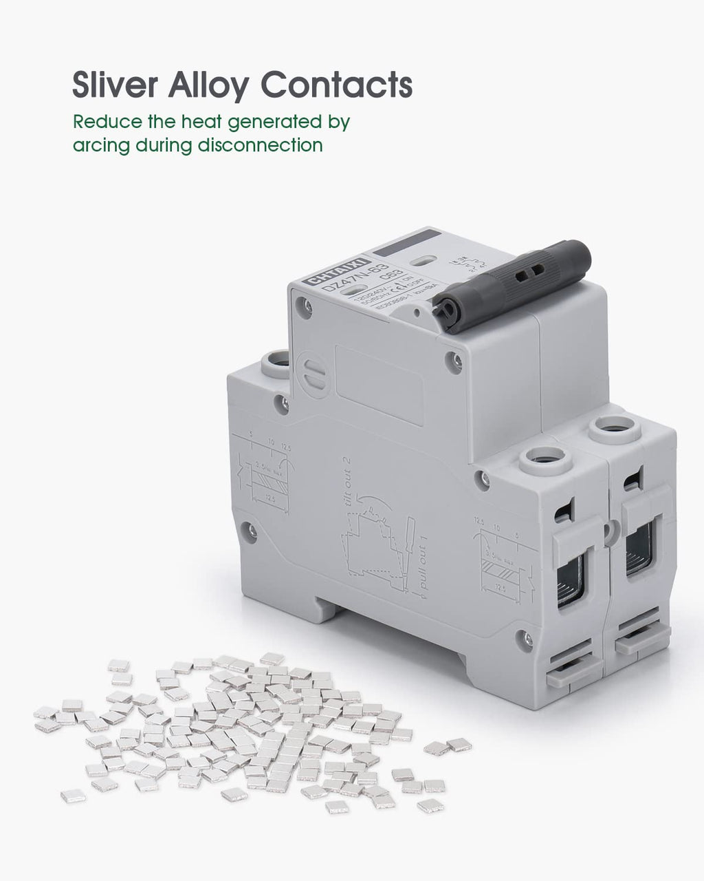 Chtaixi AC Miniature Circuit Breaker, 32 Amp 120V/240V 2 Pole DIN Rail Mount Circuit Breaker, Thermal Magnetic Trip, Solar AC Disconnect Switch MCB C32
