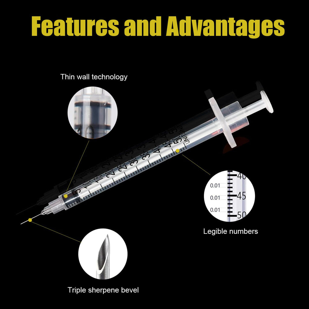 0.5ml/cc 30G 5/16 Inch , U-100 Syringes, Individual Package Pack of 30