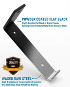 LEOPO 8 inch Shelf Brackets 6-Pack, 1/5" Thick Floating Shelf Bracket