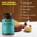 Warrior Strong Wellness Pure Organic Ashwagandha Capsules with Bioperine - 2400 mg - 120 Capsules - Healthy Stress Response and Mood Boost, Immune Health, Better Sleep