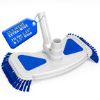 Weighted Pool Vacuum Head with Side Brushes, 13.5" Deluxe Manual Pool Cleaner Head, Fit for 1.25" and 1.5" Hose, Professional Cleaning All Surfaces for Above Ground & Inground Pools, Vinyl Liner Safe