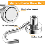 30Pcs Super Strong Magnetic Hooks, 25lbs Magnetic Hook Heavy Duty for Hanging, Rare Earth Neodymium Magnet Hooks, for Cruise Ship Camping Grill Kitchen Fridge Garage Wall