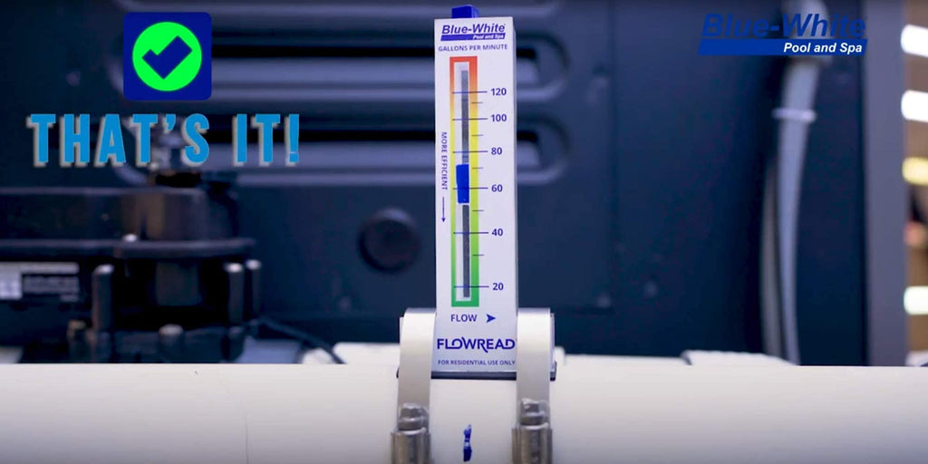 Blue-White FLOWREAD® R-315, 10-70 GPM, Acrylic Flow Meter for 1.50" ID Pipe, accurate flow rate measurement for residential swimming pools