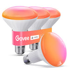 Govee BR30 Smart Light Bulbs, LED Light Bulb Works with Matter, Alexa and Google Assistant, RGBWW Color Changing Flood Light Bulbs, 850 LM, Recessed Can Light Bulb for Bedroom, Living Room, 4 Pack