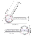 Goniometer 12 inch, Transparent Orthopedic Angle Ruler Plastic Goniometer, 360 Degree Clear Protractor Physical Therapy for Body Measuring Tape Goniometer Protractor Ruler