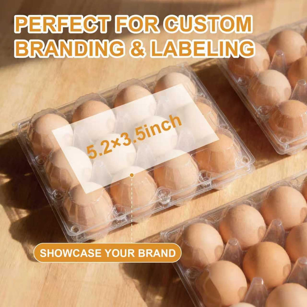 100 Pack 12 Count Plastic Egg Cartons – Bulk Cheap Clear Reusable | Egg Cartons Bulk, Egg Holder for Fridge, Egg Organizer for Refrigerator, Egg Storage for Refrigerator.