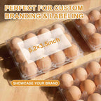 100 Pack 12 Count Plastic Egg Cartons – Bulk Cheap Clear Reusable | Egg Cartons Bulk, Egg Holder for Fridge, Egg Organizer for Refrigerator, Egg Storage for Refrigerator.