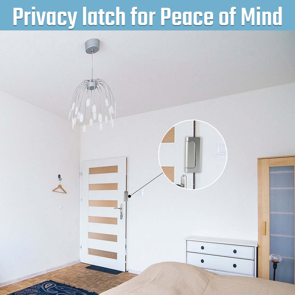 GreaTalent 2PACK Home Security Door Reinforcement Lock Childproof, Add High Security to Home Prevent Unauthorized Entry, Aluminum Construction Finish, Frame Lock, Silver