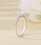 TIGRADE 2CT Engagement Ring for Women Marquise Cut Cubic Zirconia Wedding Band CZ Promise Anniversary Ring Size 3-12, Silver, Size 6.5