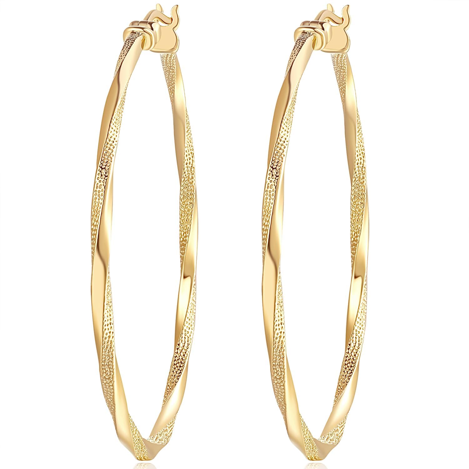 Verniflloga 14K Gold Hoop Earring for Women Gold Earrings Hoops 45.1MM
