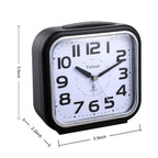 5.5" Large Analog Alarm Clock Silent Non Ticking, Gentle Wake, Beep Sounds, Increasing Volume, Battery Operated Snooze and Manual Light, Easy Set, Black (Best for Elder)