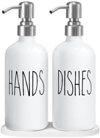 MOMEEMO Soap Dispenser for Kitchen Sink, White & Silver