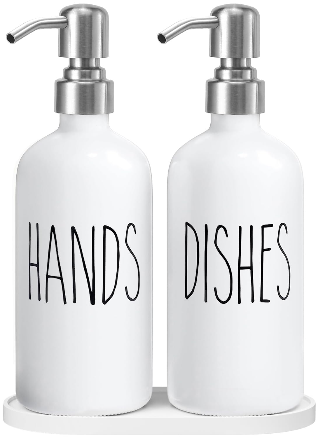 MOMEEMO Soap Dispenser for Kitchen Sink, White & Silver
