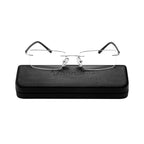 FONHCOO Blue Light Blocking Glasses - Unisex Lightweight Rimless Frameless Rectangle Computer Gaming Glasses - Anti Glare, Anti Fatigue