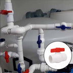 2Pcs 1-1/2" PVC Ball Valve Water Pipe Shut-off Valve Socket with Red T-Handle for Cold Water Supply lines, Irrigation Pipe fitting System(Socket x Socket), Schedule 40