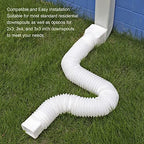 11.5ft Long Gutter Downspout Extensions Flexible, Drain Downspout Extender, Down Spout Drain Extender, Gutter Connector Rainwater Drainage, Extendable from 2.6ft to 11.5ft(White)