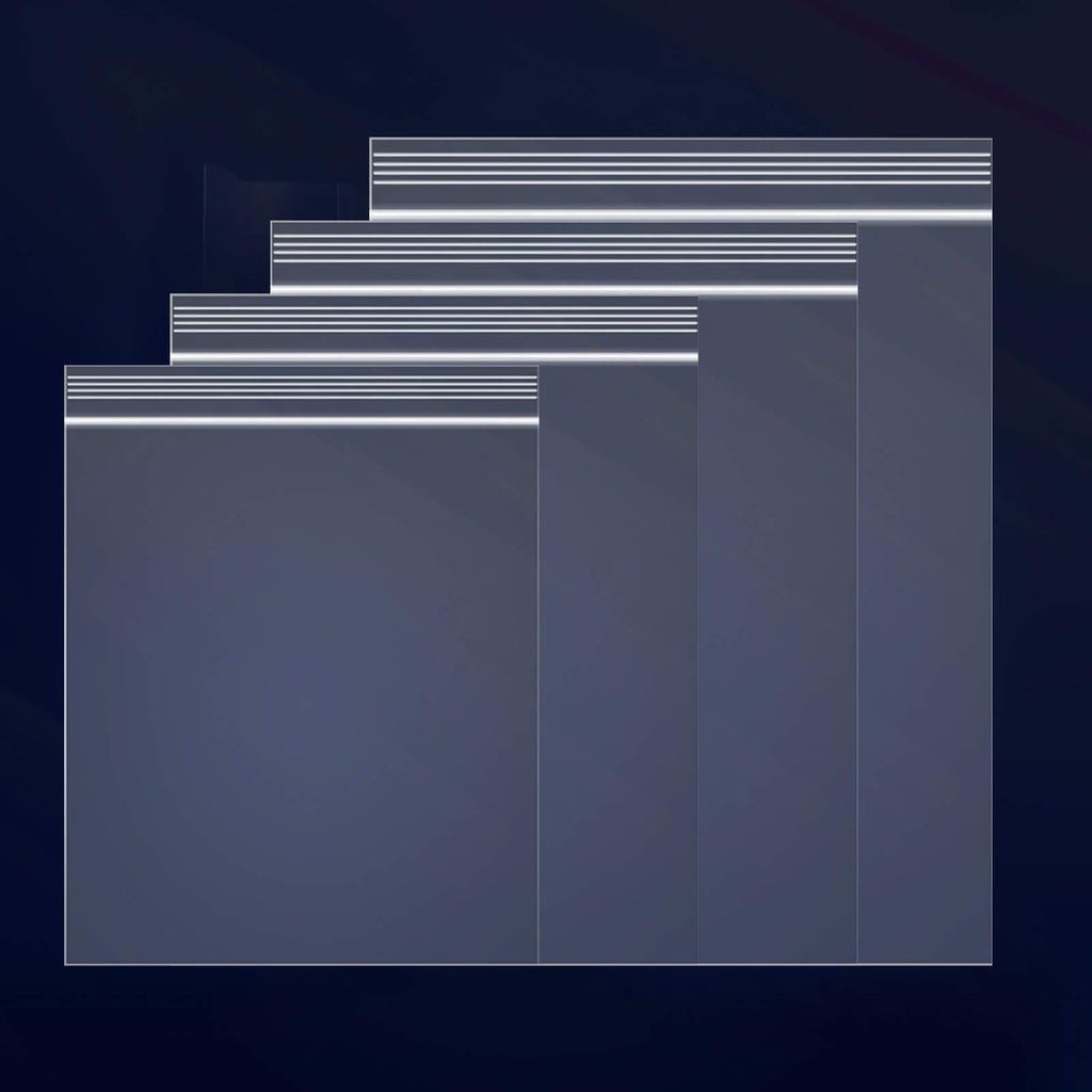 3" x 5", 4" x 6", 5" x 7", 6" x 9" (100 CT each) 2 Mil Clear Plastic Reclosable Zip Poly Bags with Resealable Lock Seal Zipper