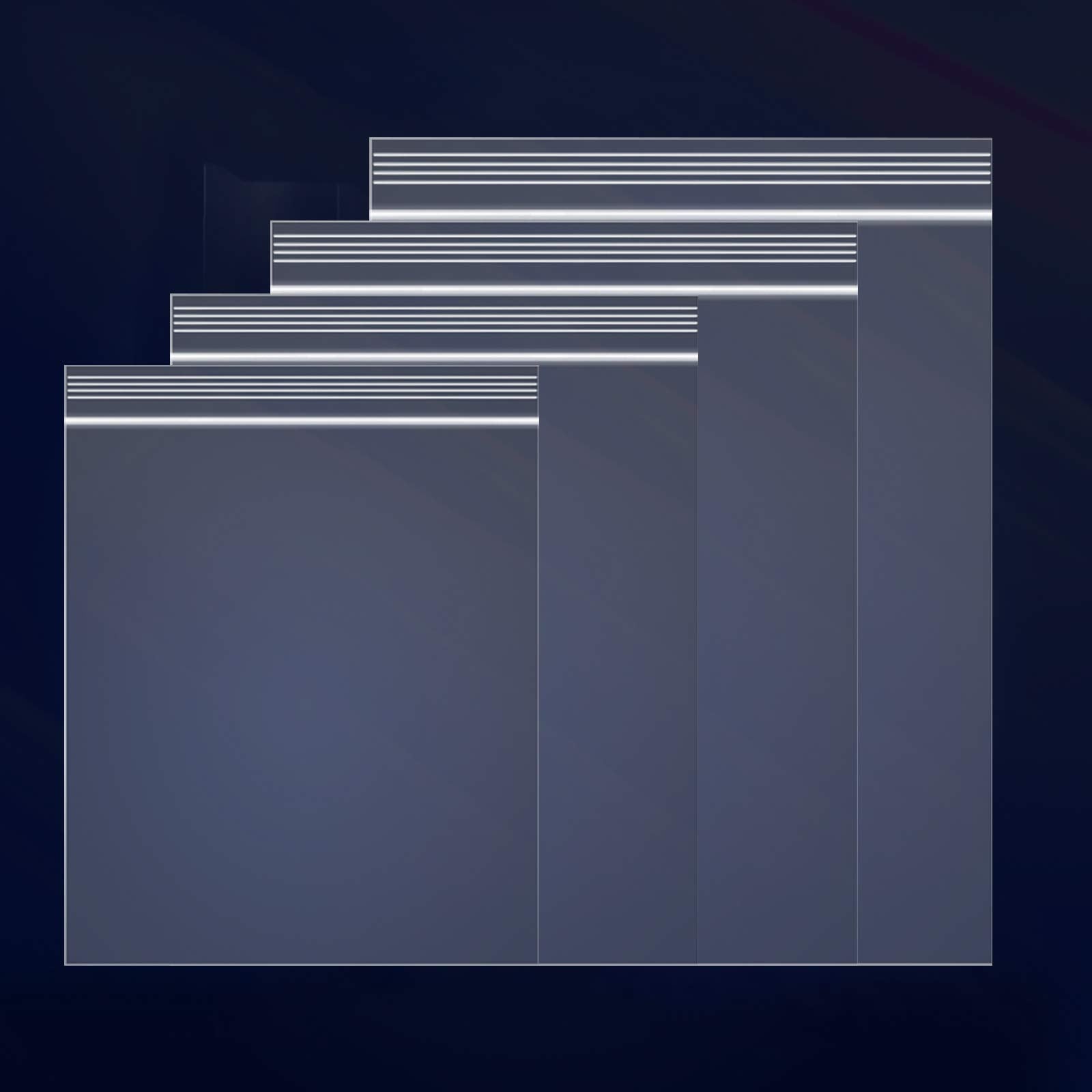 3" x 5", 4" x 6", 5" x 7", 6" x 9" (100 CT each) 2 Mil Clear Plastic Reclosable Zip Poly Bags with Resealable Lock Seal Zipper