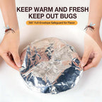 Reusable Aluminum Foil Food Covers, 2026 New Thickened Heat-Resistant Material with Continuous Warmth, Fresh Keeping Food Cover for Home Kitchen Meals Vegetables Fruits Leftovers (B-100Pcs)