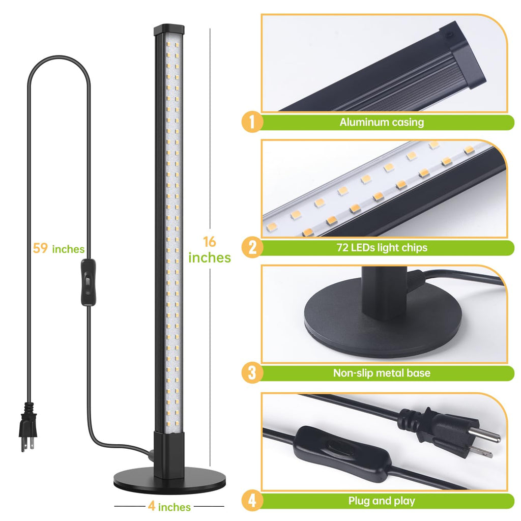 Speeplant Vertical Grow Light, 72 LEDs Full Spectrum Bar, 5000K, T5, 11W