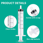 JollyMate 100 Pack 10ml Syringes for Liquid, 10cc Oral Syringes without Needle with Cap Individually Wrapped for Pet Feeding, Scientific Labs, Measuring Liquids, Oil & Glue Dispenser