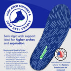 PowerStep Pinnacle High Arch Orthotic Insoles, Plantar Fasciitis Relief, Supination Heel Pain, Arch Support, PowerStep Insoles for Women and Men, Made in USA (Men's 9-9.5, Women's 11-11.5)