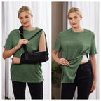 Deyeek Broken Arm Shirts for Men Soft Tear Away Side Snap Adaptive Tops