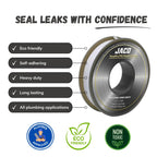 JACO ThreadPro High-Density Thread Seal Tape - 1/2" x 125 ft. (Mega Roll) | Professional PTFE Pipe Sealant | Plumbers Tape (3-Pack)