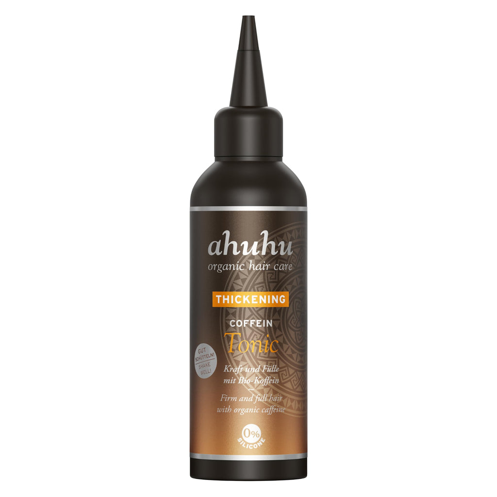 Ahuhu THICKENING Coffein Tonic (100ml) - Strengthening Scalp Treatment With Organic Caffeine & Rice Starch, Hair Thickening & Volumizing Tonic For Men & Women, Vegan Hair Tonic
