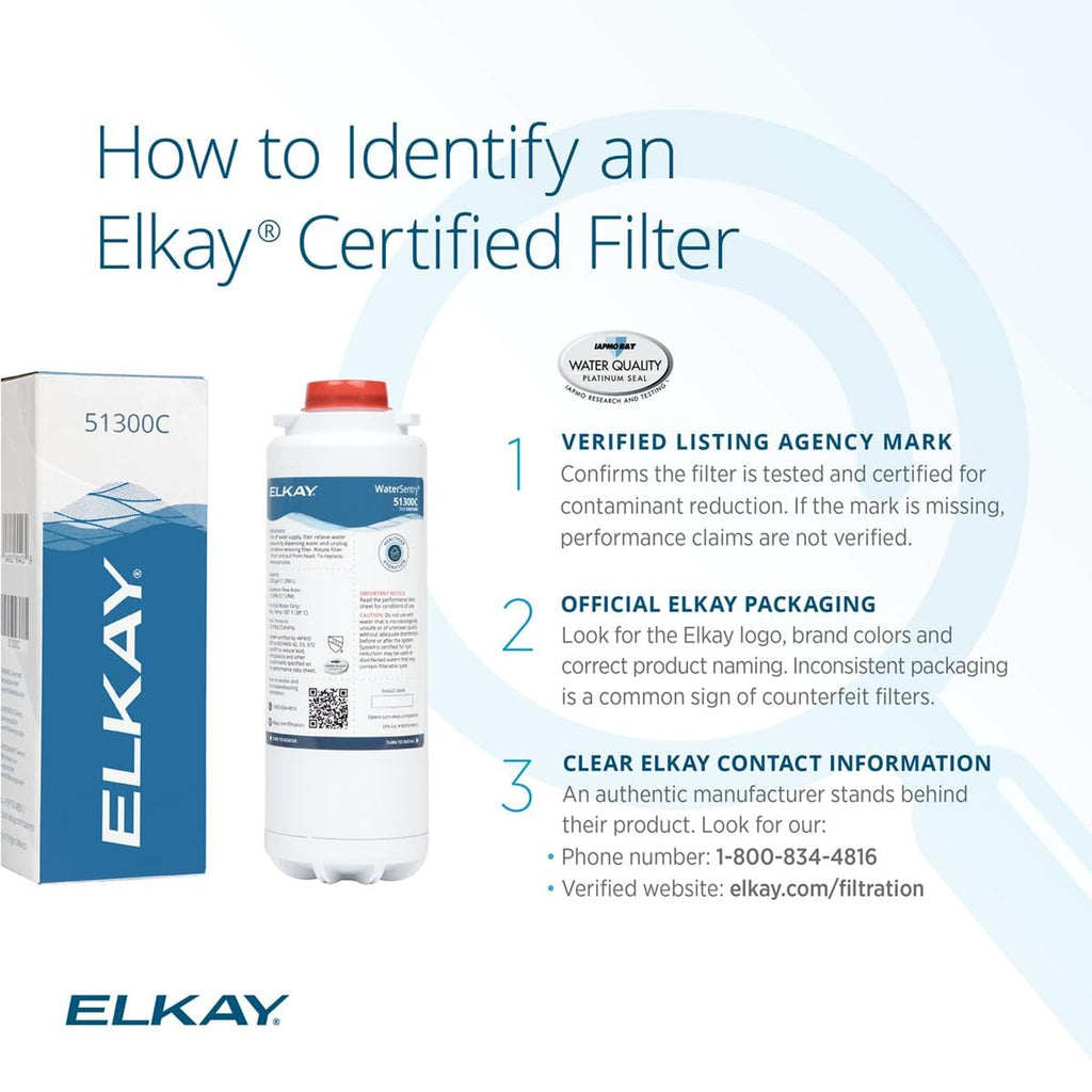 Elkay Genuine WaterSentry 51300C Lead + Microplastics NSF/ANSI Certified Filter (12-Pack)(Bottle Fillers)