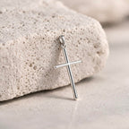 silverzone77 Cross Sterling Silver 925 Pendant Minimalistic Religious Unisex Jewelry