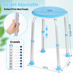 xlkkf Shower Chair Shower Seat for Inside,Bath Chair for Elderly and Disabled,Tool-Free Assembly, Adjustable Height (13.75"-20.5"), 360° Swivel, Anti-Slip Feet - Supports 350lbs