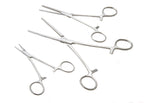 Apical 6-Piece Hemostat Forceps Set - Stainless Steel Straight & Curved Clamps, 6 Piece Multi-Purpose Locking Forceps for Fishing, Crafts, Medical, and Hobby Use (8", 6.25" and 5")