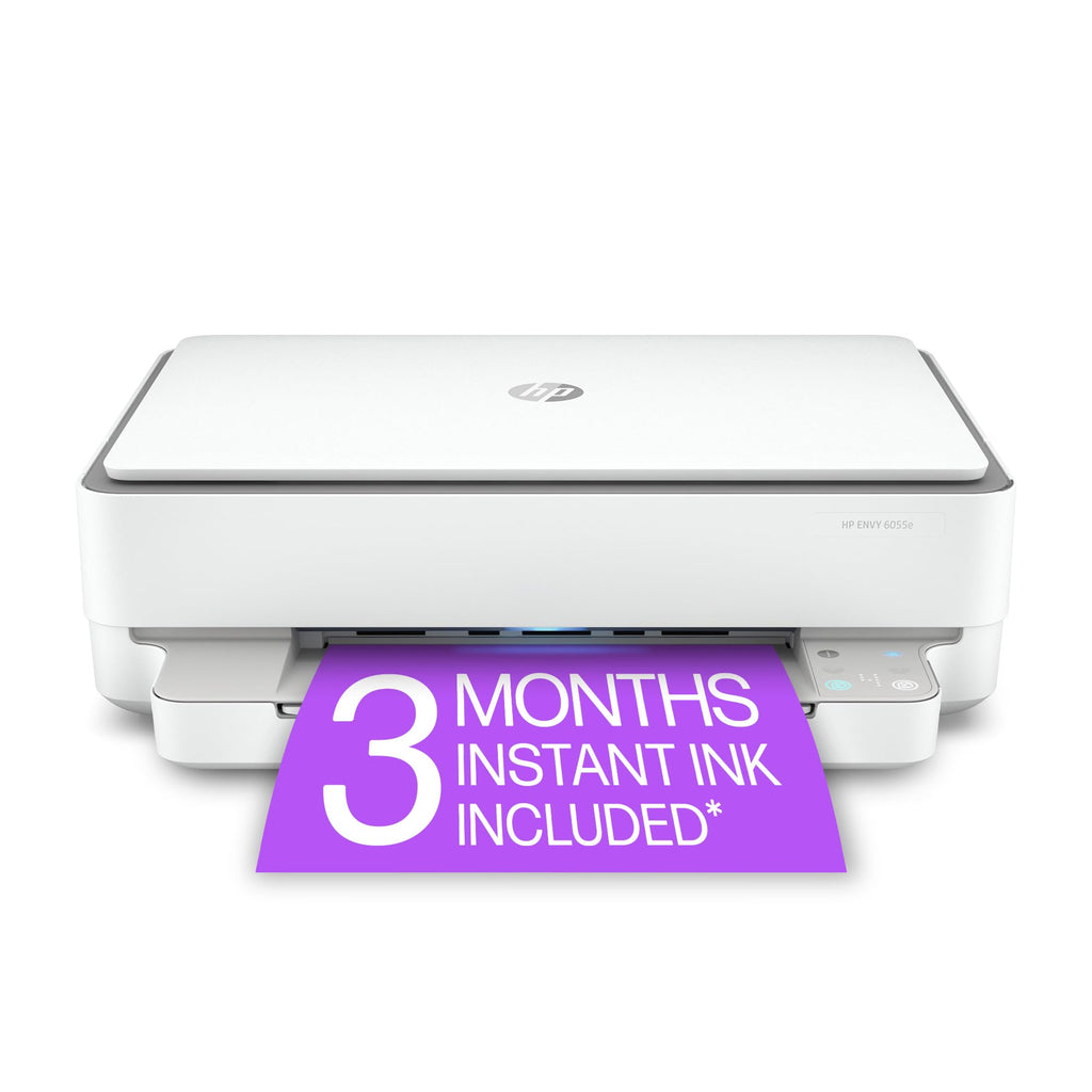 HP ENVY 6055e Wireless Color Inkjet Printer, Print, scan, copy, Easy setup, Mobile printing, Best-for-home, 3 month Instant Ink trial included, white