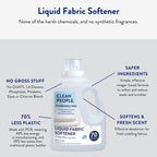 The Clean People Liquid Fabric Softener - Softens & Removes Static Cling - Vegan (50 Fl Oz, Fragrance Free)