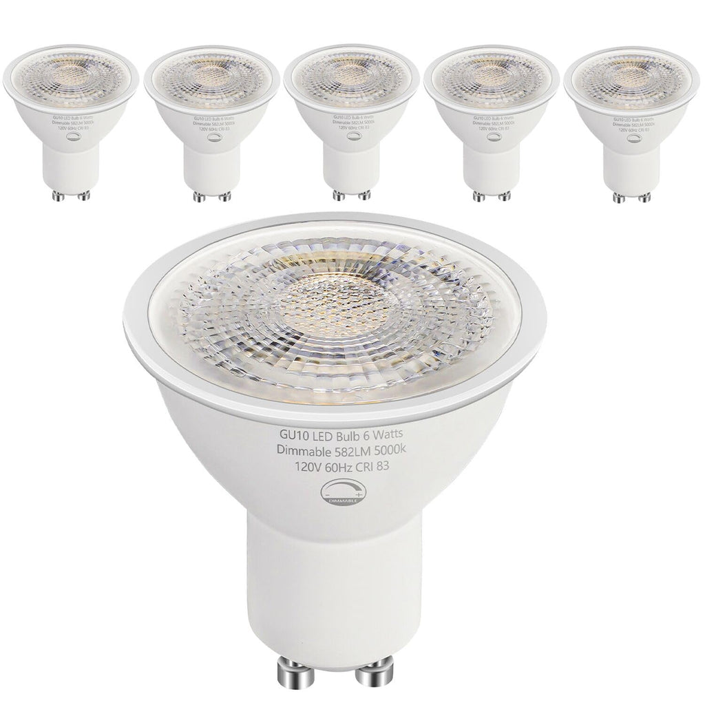 6 Pack GU10 LED Bulbs,Dimmable GU10 Bulb Replacement for Track Lighting