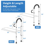 Bed Rails for Elderly Adults Safety: Side Assist Grab Bar Handrails for Seniors with Dual Handle Rails & Storage Bag - Adjustable Bed Cane Portable Bedside Railing - Fits Twin Full Queen King White